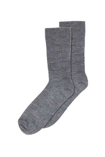 MP Denmark, Fine Wool Rib Socks, Grey melange 